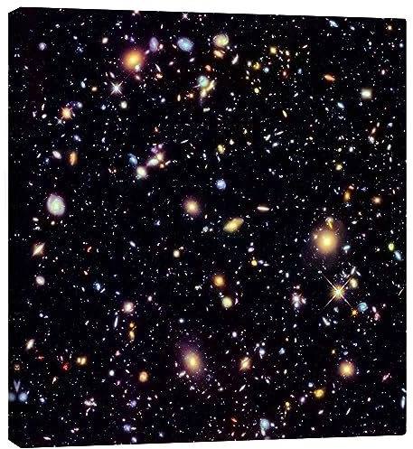 Posterlounge Hubble Extreme Deep Field Leinwandbild von NASA 40 x 40 cm Schwarz Wandbilder Wanddeko