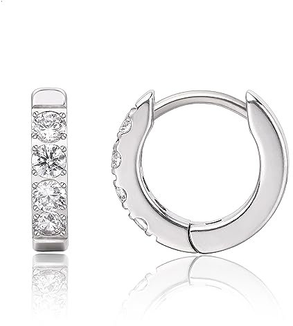 Limerencia F136 Pendientes Aro Titanio, 8-12mm Pendientes Titanio Mujer,Pendientes Hipoalergénicos Médico 20G con Circonita Cubica para Mujeres, Hombres Nifas y Adolescentes.