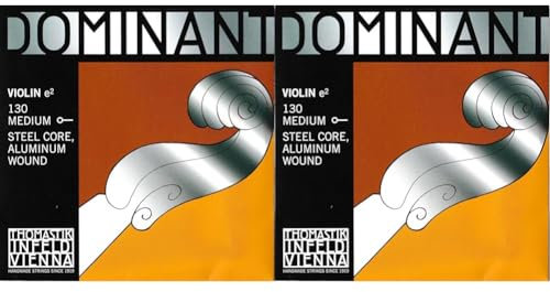 Thomastik Einzelsaite für 4/4 Violine Dominant - E-Saite Stahlkern, Alu. umsponnen, mittel, Kugel, 130 (Packung mit 2)