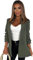 Lined Blazers for Women Casual Long Ruched Sleeve Suit Plain Open Jackets Work Office Womens Coats Cardigan Suit Formal Jacket Top Solid Color Collar Italian Ladies Blazer Coats 10-24 (Khaki, XL)