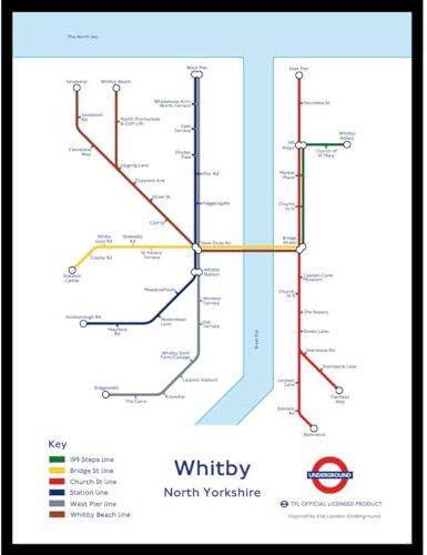 The Happy Puzzle Company - Whitby Underground Jigsaw Map 1000 Pieces - Jigsaw Puzzles for Adults 1000. This is an official Transport For London licenced product.