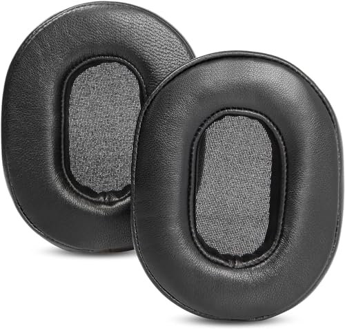 Verbessertes Protein-Leder-Ohrpolster, Ersatz kompatibel mit Sennheiser HD 4.40 HD 4.50 HD 4.40BT HD 4.50 BT HD 4.50 SE Kopfhörern (schwarzes Schaffellleder)