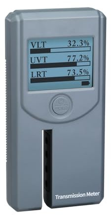 Tint Meter Car Window Tint Meter Auto Rotating Screen and Auto Calibration Tint Reader for Measuring VL UV IR Light Transmittance and Rejection Detection of Car Side Windows, Tinted Glass, Solar Film