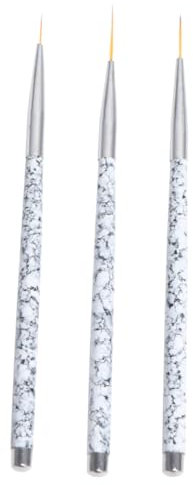 Mipcase Ensemble De 3 Pinceaux Pour Nail Art Pinceaux Biseautés Pour Nail Art Stylos À Pointiller De Précision Outils De Manucure