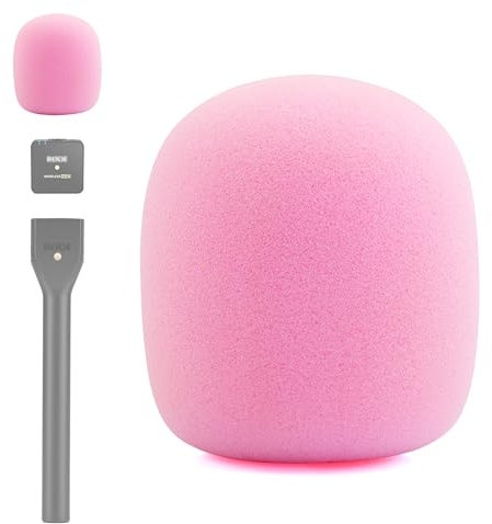 LEFXMOPHY Interview GO Schaumstoff für Rode Wireless Go Transmitter Handheld Adapter Windschutzscheibe Ersatz Pink Pop Filter Mikrofon Abdeckung Windschutz