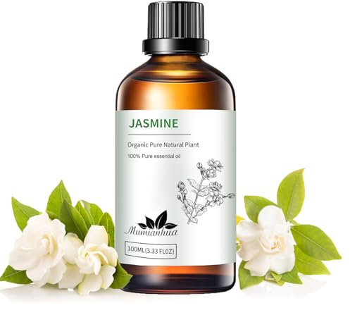 Jasminöl Mumianhua Jasmin ätherisches Öl Reines Jasmin Aromatherapieöl für Haut, Haar, Diffusor, Parfüm, Kerzenherstellung 100 ml