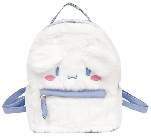 My Melody Rucksack Kawaii Cinnamoroll Plüschtasche, Kawaii Rucksack Sanrio Tasche Kinderrucksack für Mädchen mit süßer Kawaii My Melody Rucksack, Klein Cute My Melody Bag Anime tty My Melody Weiß