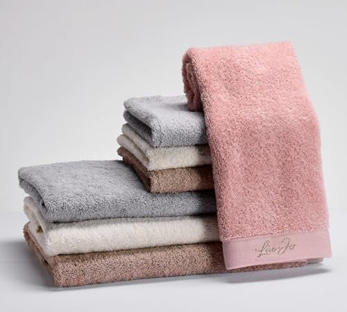 Galeone - Biancheria e Tessuti - Liu jo - Set Asciugamani 1+1 Viso e Ospite Art.Lurex di Liu Jo in Spugna di puro cotone con logo ricamato Lurex (Cotone, Perla)