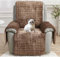 YSZBD Sesselschoner Sesselauflage Sesselbezug rutschfest ，Armlehnenschoner Fernsehsessel Bezug Relaxsessel BezüG FüR Zuhause Mit Kindern Und Haustieren Hund,Brownwithoutpockets-1Sitz(53 * 190cm)
