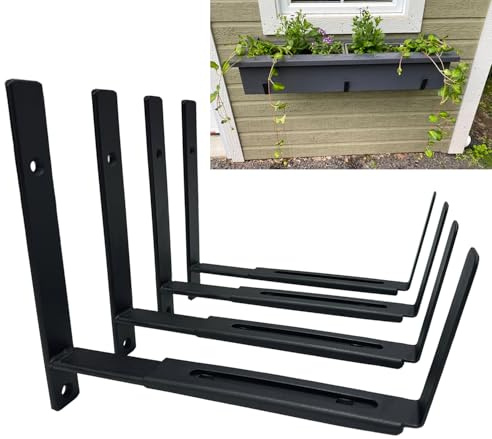 ANISUN Soportes ajustables para jardineras de ventana, soportes para macetas, soportes de pared para alféizar de ventana, valla o pared (paquete de 4)