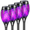 YAZEKY Halloween Decoracion Luces de Llamas Solar Exterior Jardin,12 LED 4 Piezas Antorcha Luces Solares Jardin con Llamas Realistas,IP65 Impermeable Luz Solar Exterior Lampara Luces para Decoración