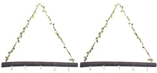 DD-life Dekorative Wandregale, Wandregale, Garderobenhaken, Treibholz, Zweighaken, Ast, Aufhänger für Schlüssel, Hüte, Eingang, 2 Stück (Blatt, 5 Haken)