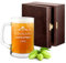 Maverton Boccale per la Birra in vetro con personalizzazione - capienza 500 ml idea regalo per il compleanno - H12 cm x Ø8,5 cm - Perfetto per ogni uomo amante della buona Birra - Reale