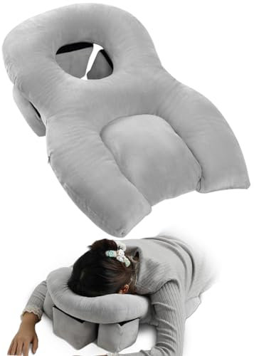 Sajeure Face Down Pillow for Sleeping, Height Adjustable Home Massage Pillow for Bed Stomach Sleeping, Face Down after Eye Surgery for Vitrectomy or Retinal Surgery