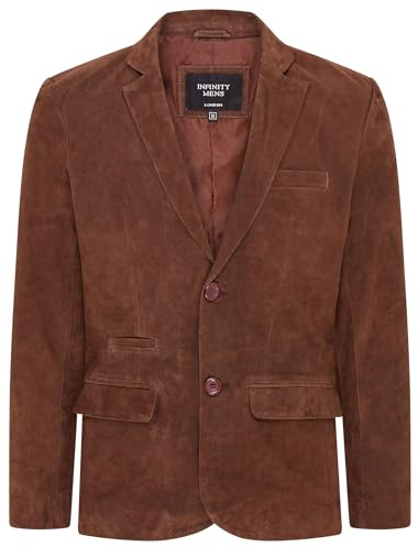 Mens Soft Real Suede Leather Italian Blazer Jacket Coat