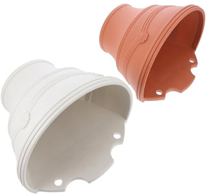 POPETPOP Hängender Blumentopf 2 Stück Kunststoff Wandmontiert Dekorativ Wasserspeicher für und Außen Pflanzenhalter Blumentopf für Garten