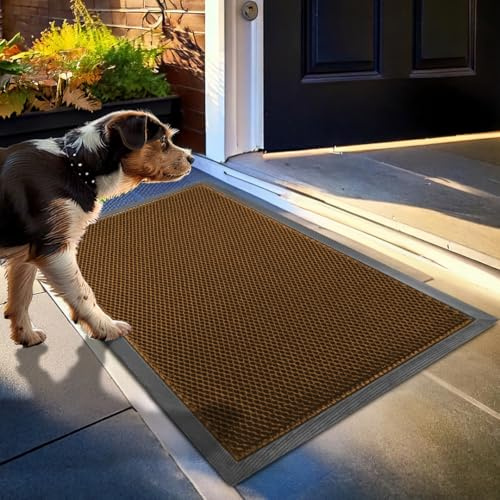 Muddy Mat® Meshy Mat Door Mat Heavy-Duty Quick-Dry Floor Mat, Sand & Dirt Trapper for Indoor & Outdoor, Ideal for Entrance, Mudrooms,Patios & Garages,Low-Profile,Non-Slip,Washable– Orange 23x35x0.4