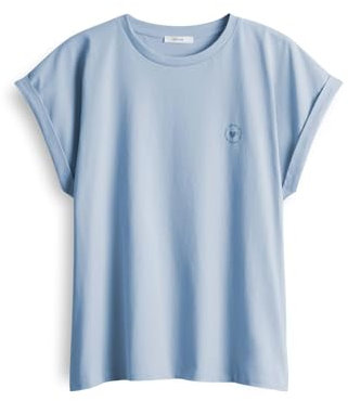 OPUS Damen Kurzarmshirt | SPARIS T-Shirt Regular aus nachhaltigem Organic Cotton Oxford Blue, 42