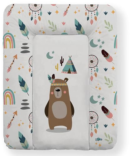 Kikido Materassino Fasciatoio 70x50 - Teddy - Cuscino Fasciatoio Lavabile per Cambio Pannolino - Materasso Fasciatoio Neonato per Cassettiera 50x70 - Universale e Impermeabile
