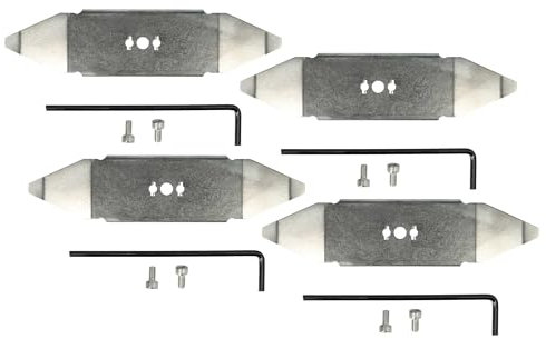 vhbw 4x Ersatz-Messer kompatibel mit Robomow RX12U, RT700 PL, RT700, RT300 PL Rasenmäher - Ersatzklinge Silber, Edelstahl