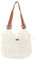 Les Tropéziennes par M.Belarbi | Sac porté épaule Eva | Sac Femme en Crochet de Coton au Style bohème Chic | 25 x 35 x 4 cm | Coloris Beige Naturel