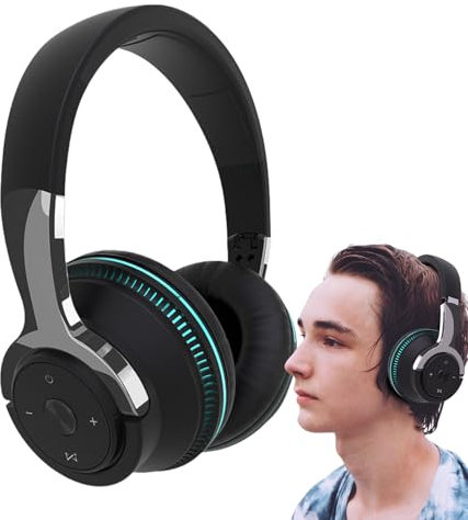 Gitekain Auricolari Senza Fili - Cuffia Con Suono Stereo Potente,Auricolari Con Cancellazione Del Rumore E Stereo, Batteria A Lunga Durata Per Laptop Telefono Palestra Casa