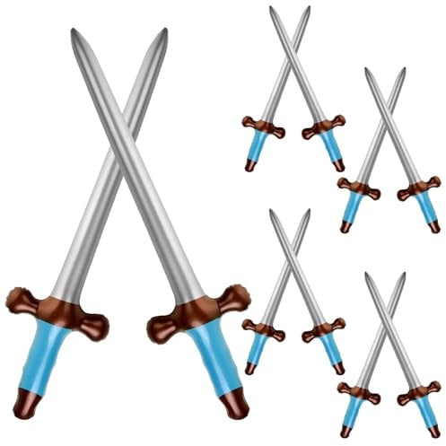 pclapora 10 Pezzi Spade Gonfiabili Spada Pirata Giocattolo, Spade Lunghe Gonfiabili, Spada Giocattolo Bambino, per Compleanno Festa a Tema Costume Carnevale Spettacoli Travestimenti Halloween Feste