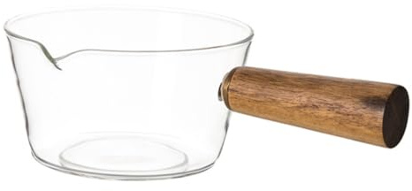 ERINGOGO Borosilicate Glass Milk Pot 400ml High-Temperature Resistant Cooking Saucepan for Soup and Noodle Heating Suitable for Open Flame and Household Use