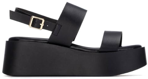 REFRESH - Sandalen Damen Schwarz - Bequeme und vielseitige Schuhe - Casual Mode - Modell 17512003 (Größe 40)