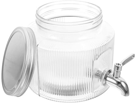 GAROZATION Dispensador de Agua Fria de Vidrio y Acero Inoxidable 2.8l, Gran Capacidad, para Nevera y Cocina, Uso en Hogar, Jugos y Té