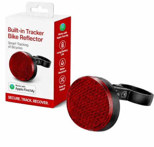 Bike Tracker Built-In Locator Hidden in Bicycle Reflector No AirTag Needed | GPS-Style Anti-Theft for Bikes E-Bikes Scooters, Compatible with Apple Find My, Waterproof, No Subscription