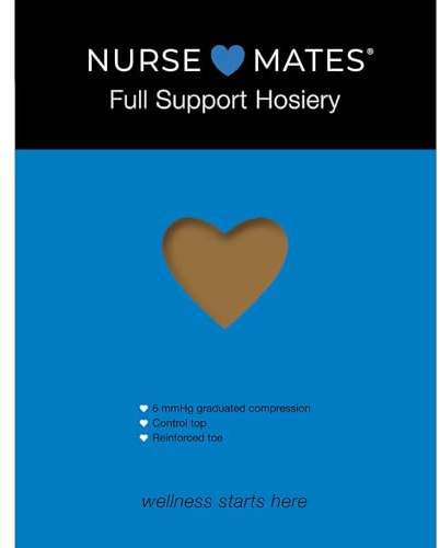 Nurse Mates Full Support Pantyhose | 6 mmHg Graduated Compression | Light Support | Cool and Comfortable | 1 Pair | Honey Beige Size D