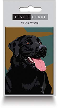 Black Labrador Fridge Magnet by Leslie Gerry