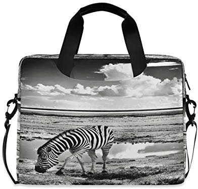BIGJOKE Laptoptasche Hülle 13 14 15,6 Zoll Afrika Zebra Druck Laptop Aktentasche Messenger Bag Computer Case Schultertasche Tablet Sleeve für Business College Damen Herren