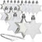 com-four® 16x Sternaufhänger - dekorativer Weihnachtsschmuck - Christbaumschmuck in Sternform - Weihnachtsstern - Tannenbaumkugeln zur Weihnachtsdekoration