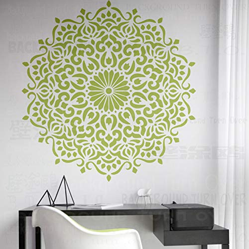 110cm Giant Mandala Indian Arabic Ethnic Round Schablonen Mandala Schablonenfarbe Große Bodenbelag Vorlage Wiederverwendbare Fliesen Nische Wandmöbel Vorlagen Zu Mustern Für Dekorationsrahmen