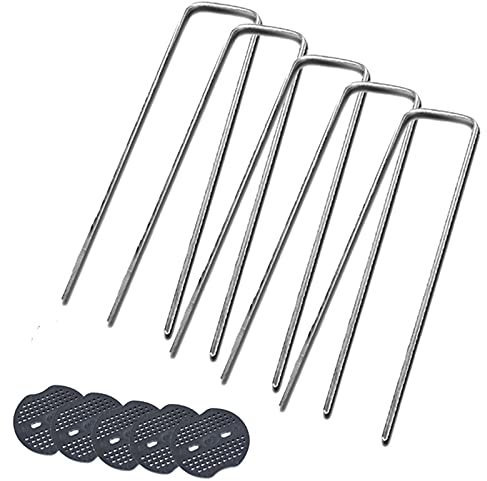 BoBoHome 50 Pièces À Usages Multiples en Forme De U Clou Gazon Clou Galvanisé Paysage Broches Piquets De Jardin Broches Résistantes Anti-Rouille 0.4X4X20Cm