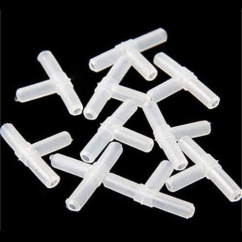 BODYA 10pcs 3 Way Air Line Connector Aquarium Fish Tank Airline Tee Valve Pump Tube, White