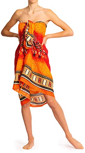 PANASIAM Sarong Tuch - Gr. L-XXL Pareo Tuch Maoi - für Damen & Herren | Lunghi, weiche Viskose, als leichter Strandrock, Wickelkleid, Strandtuch oder Bikini Cover-up, farbechtes Print Design