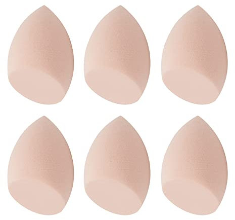 6Pcs Blending Sponges for Makeup, Tear Drop Shape, Beauty Blenders for Liquid, Foundation Puff Base Applicator for Girls Size-4.5cm (6x Peach Blender Sponge)
