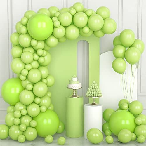 Palloncini Verdi, 106 pezzi 5 10 12 18 pollici Kit Ghirlanda di Palloncini Verde Lime con Bastro per Ragazze Donne Ragazzi Deco Festa di Compleanno Matrimonio Doccia Nuziale Anniversario Decorazioni