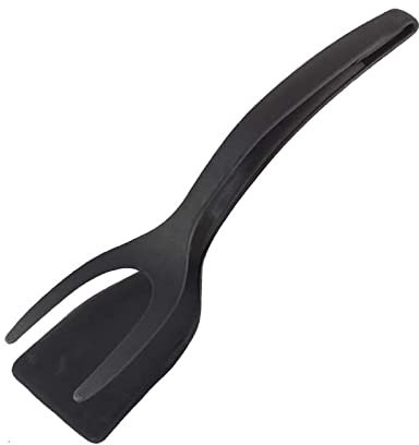 Spatule pour œufs frits - pelle - pinces - barbecue - pour tourner les œufs - crêpes - crêpes - résistant à la chaleur - noir