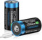 CITYORK Confezione da 2 batterie ricaricabili al litio D da 1,5 V, 15000 Mwh, ricarica USB di tipo C, non Ni-Mh/Ni-Cd/batterie alcaline, per torce, giocattoli e proiettori, confezione da 2