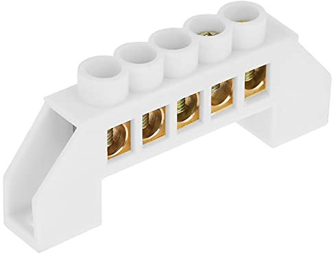 Morsettiera da 10 Pezzi , Morsettiera di Distribuzione Elettrica a Ponte a 5 Fori , Connettori per Morsettiera in Ottone a Vite