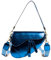 PURFANREE Damen Trendy Kleine Clutch Geldbörse Sattel Schultertasche Unterarm Handtasche Satchel Handtasche Crossbody Tasche, Metallisches Königsblau, Einheitsgröße