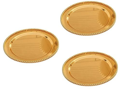 Abaodam 3 Stück Schmucktabletts Lebensmittel-Serviertablett Runde Servierplatte Cupcake-Topper Kerzentablett-Halter Kuchen-Cupcake-Ständer Dessertteller Für Party Tragbares
