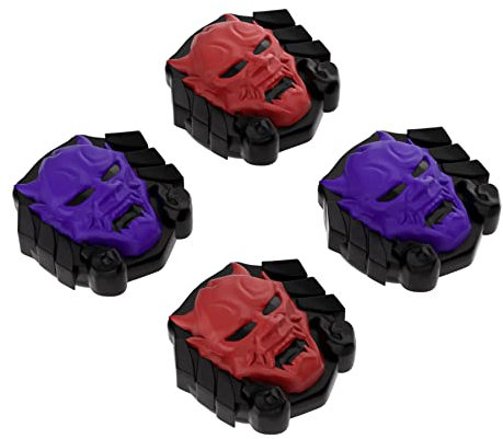 playvital Copri Analogici per Steam Deck LCD/OLED,Thumb Grip Caps Gommini per PS Portal Remote Player, 2 Paia Cover Levette Analogiche in Silicone, Demoni Oni-Rosso&Viola