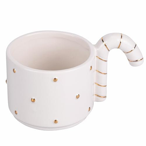 Villa d'Este Home Tivoli Weihnachtstasse 240 ml Keramik Griff Zuckerstange Weihnachten Xmas
