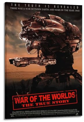 Ink blot Filmposter, Motiv: Krieg der Welten, Retro, klassische Filmposter, Kunstdruck, Poster, Wanddekoration, 60 x 90 cm, Rahmenstil