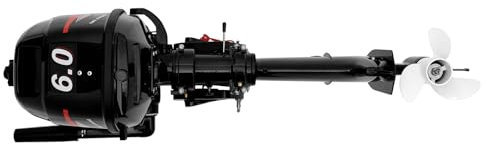 OUKANING 2/4 Takt Außenbordermotoren Für Boote, Außenborder Benzin Bootsmotor, Dreiflügeliger Propeller, 1 Zylinder, Für Aufblasbare Boote, Fischerboote (Typ D: 2-Takt, 6PS, Wasserkühlung)